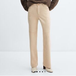 Mango tan suede trousers